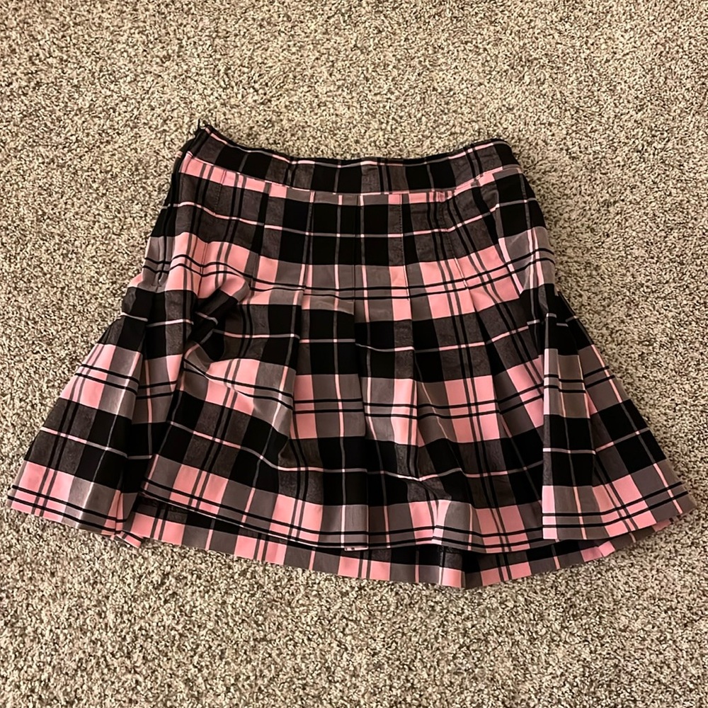 Plaid skirt pink and black